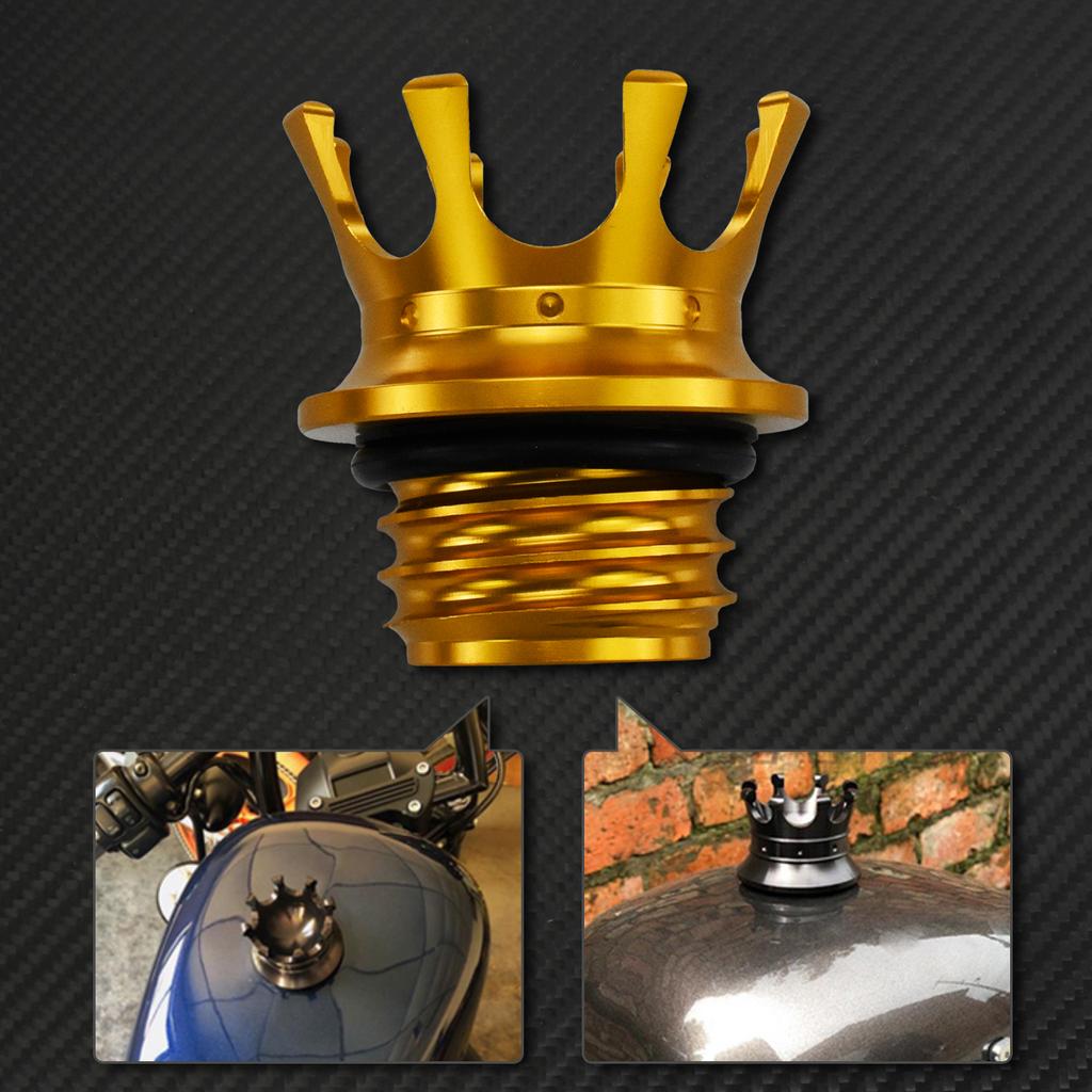 Motorcycle Crown Style Vented Fuel Tank Cap CNC Oil Cap Fuel Gas Tank Cover For Harley Sportster Dyna Softail Touring Road King
