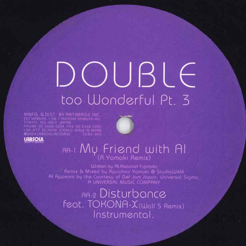 

12inch Record DOUBLE Too Wonderful Pt.3 LSR077 LABSOUL Japan Japanese Club Dance Used