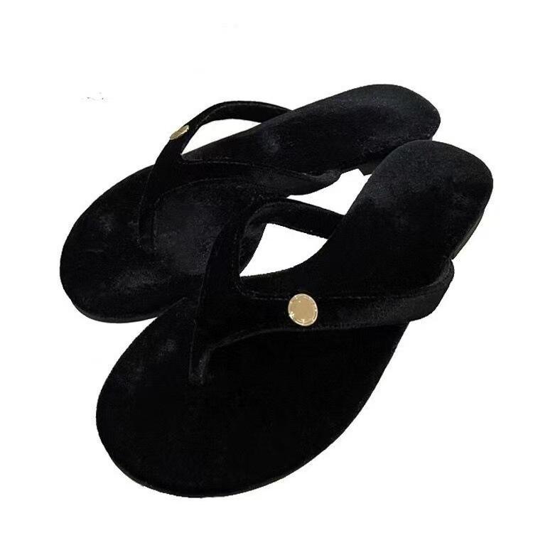 Rhinestone toe flip-flops summer wear versatile casual beach shoes lazy flat slippers