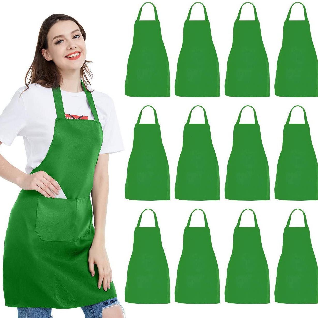 Schmutzabweisende Schürze mit individuellem Logo für Restaurants, Cafés und Küchen 75*60 grün