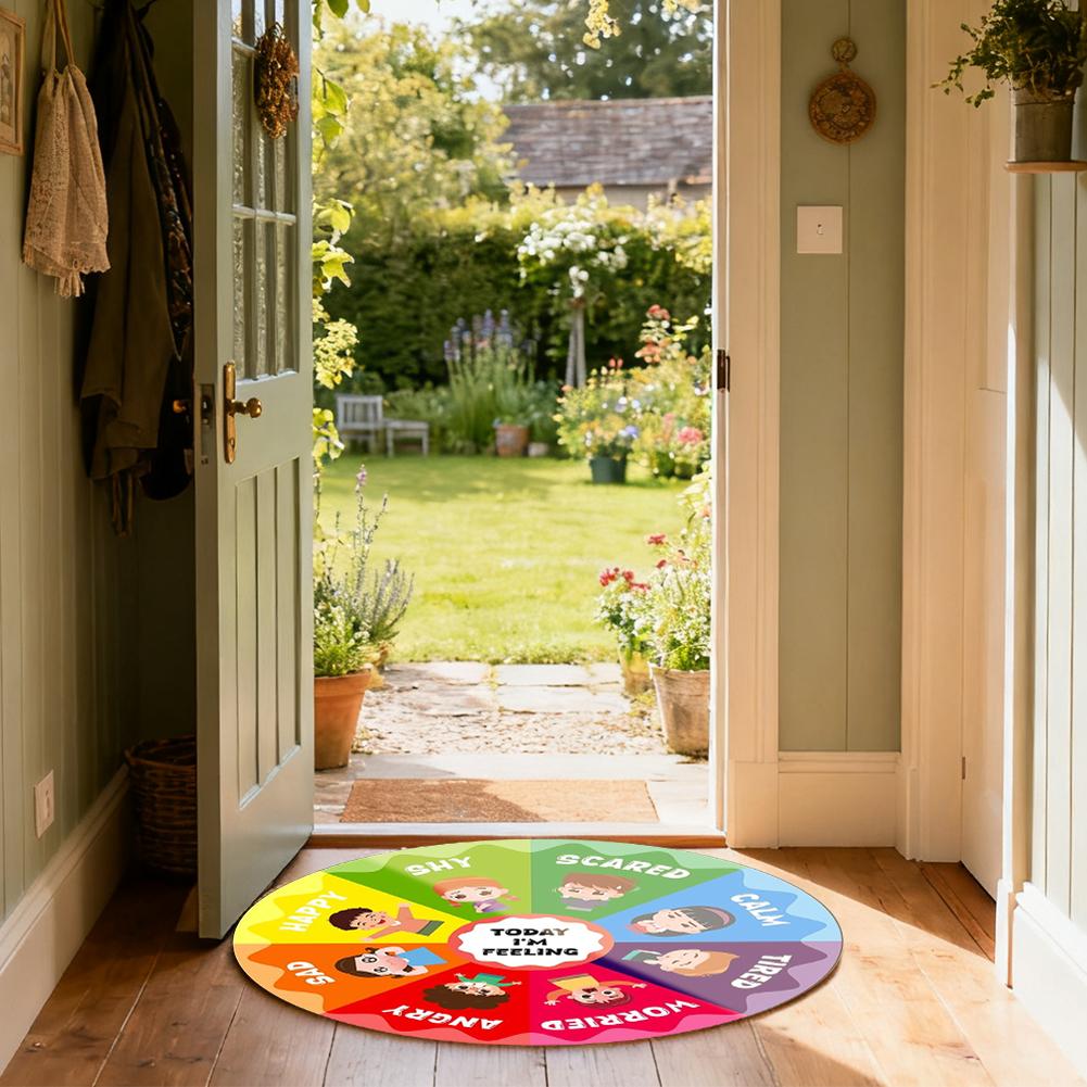 Cartoon Round Living Room Bedroom Children's Room Carpet Crystal Velvet Non-Slip And Dirt Resistant Home Decor