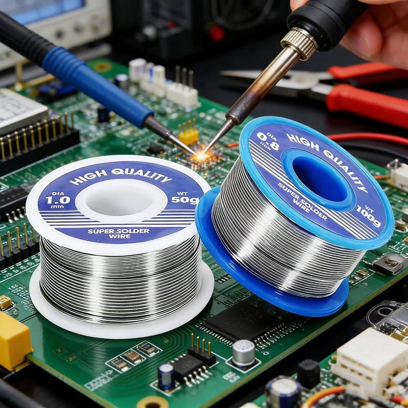 0,8/1,0mm Elektronischer Lötdraht Lötlitzen Kolophoniumkern Zinn Mehrzweck-Schweißdraht Flussmittel Eisen Draht Spule Haushaltswerkzeug