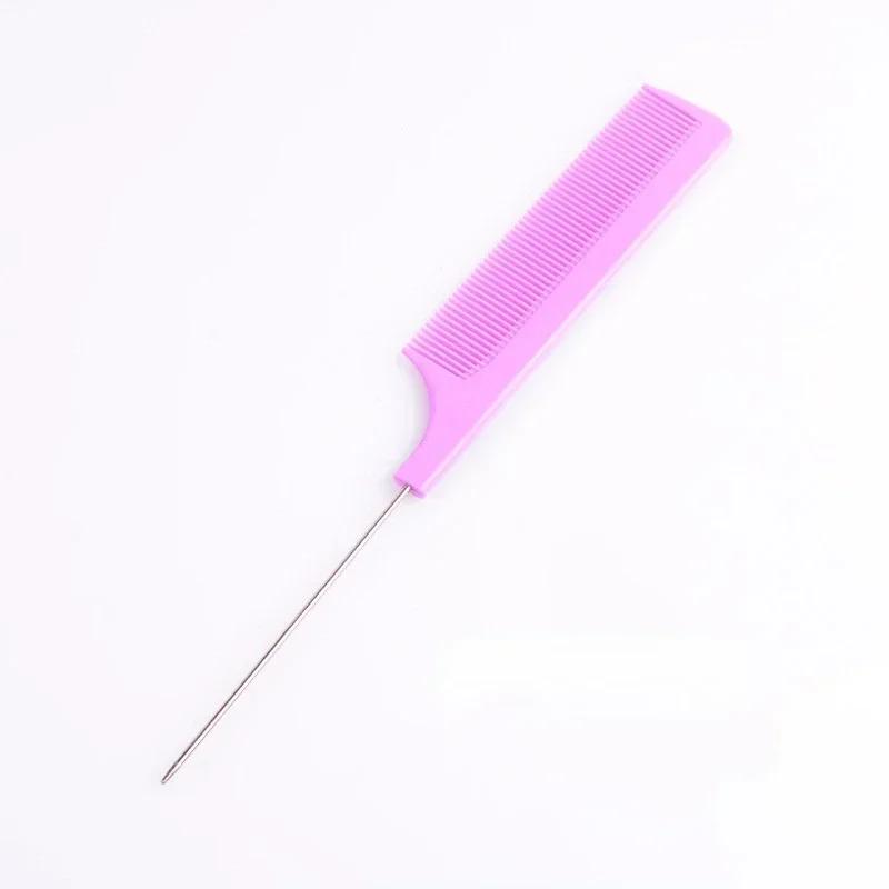 Professioneller Friseursalon-Stylingkamm aus Kunststoff, hitzebeständig, antistatisch, zum Flechten, Rattenschwanz, gebogener Scheitelkamm, Haar-Accessoires