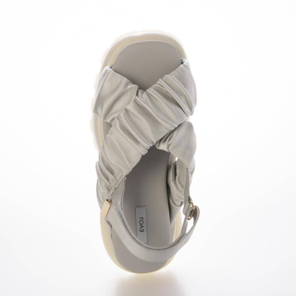 EVOL Women's Shirred Cross Belt Platform Sandals (Sizes XS-L, Soft) IY5636 GY
