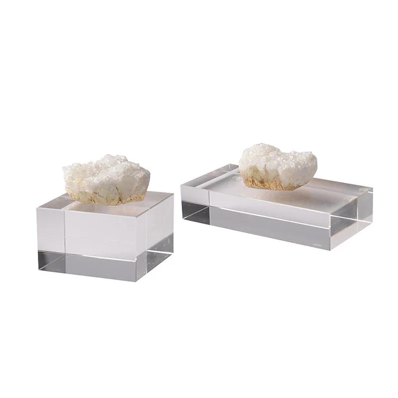 White Crystal Ornaments Glass Craft Clear Natural Crystal Coralline Decorative Figurines Home Decoration Accessories