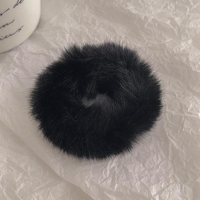 Plush Woolen Hair Tie - Women's Autumn/Winter Dopamine Style Hair Accessory