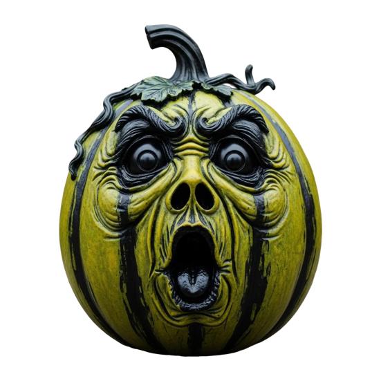 Halloween Pumpkin Figurine Resin Pumpkin Face Sculpture Spooky Pumpkin Halloween Decor for Home Office Desktop Decoration