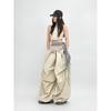 Street West Coast Personalized Design Sense Multi-layer Splicing Contrasting Casual Pants Loose Overalls Trousers