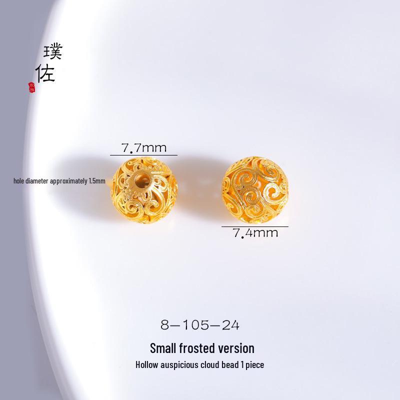 S925 Gold-Plated Filigree Auspicious Cloud Bead Flower Bracelet with Hetian Jade Baby Lock Spacer Beads