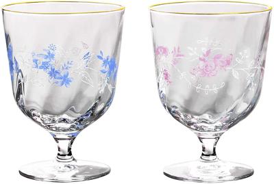 BENEDIRE Blumenpaar Kostenloses Glas, 285ml, Hergestellt in Japan, Weinglas, Perfekt für Rot- und Weißwein, Geschenk, G098-S107