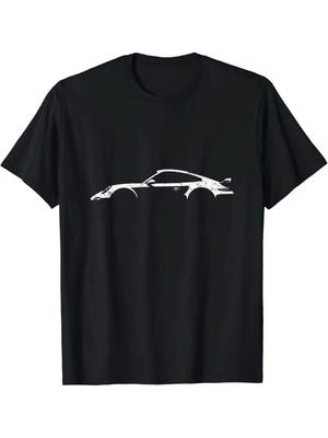 100 Cotton Unisexs Sports Car Print TShirt Black Round Neck Short Sleeve Casual Tee for Outdoor Sports  Holiday Gifts