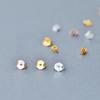 S925 Anti-Drop Ear Clip & Back Ear Stud In Gold - White Fungus Design
