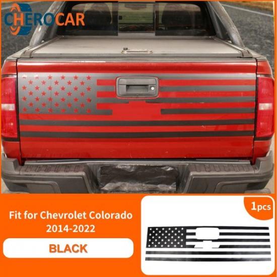 Black Rear Cargon Box Tailgate Sticker US Flag Pattern for Chevy Colorado 14-22