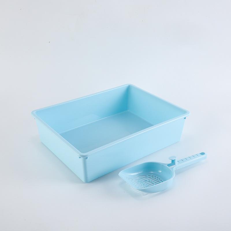 Semi-Enclosed PP Cat Litter Box: Square Design, Easy Clean, Cross-Border Support