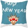 Cartoon Elk Forest Animal Christmas Tree Christmas Tree Decoration Pillow Set Bedroom Sofa Restaurant Office Pillow Sleeve