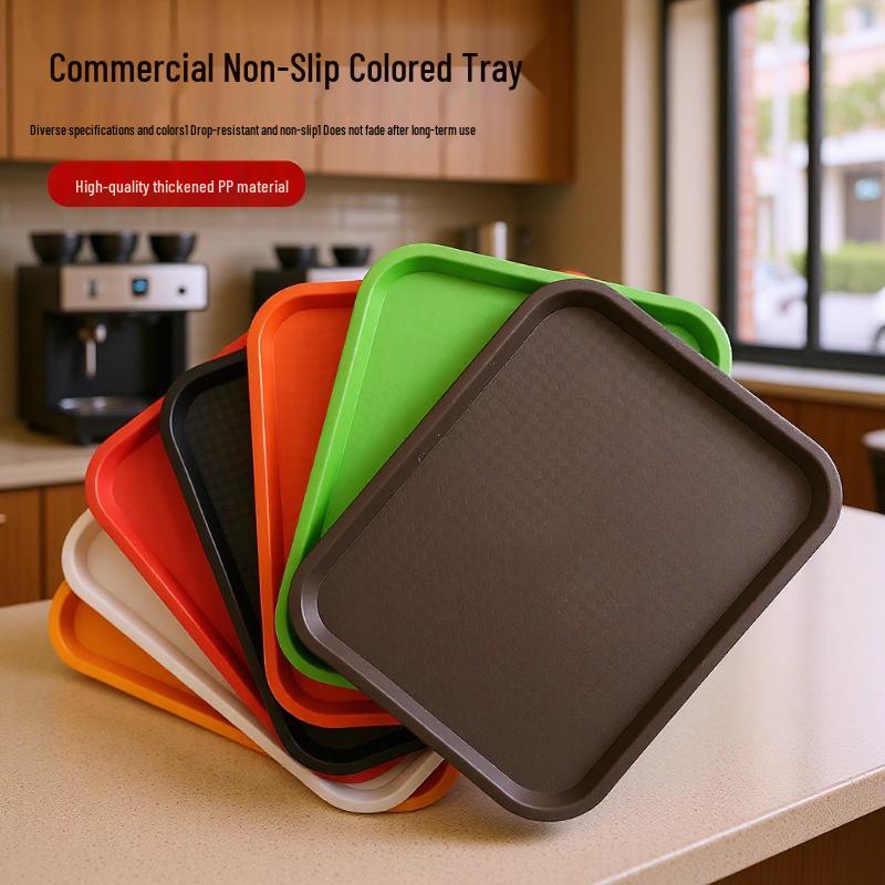 Non-Slip Rectangular Burger Tray for Restaurants
