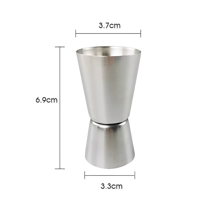 304 Stainless Steel Double-Ended Cocktail Measuring Cup (15/30ml Oz) With Rolled Edge 30/60ml Measuring Glass