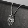 Wolf-Anhänger, Polygonaler Stil, Modetrend, Edelstahl-Anhänger-Halskette