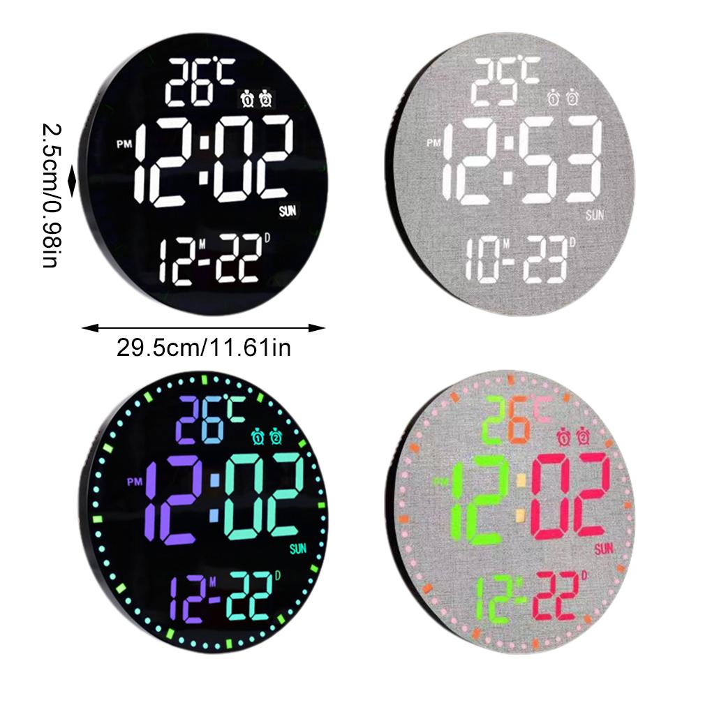 Electronic Wall Clock For Home With Temperature Detection Three Levels Brightness Adjustment Clocks