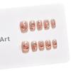 Spring and summer new cat's eye French cherry wearing armor white short cute three-dimensional cherry nail patch nail piece