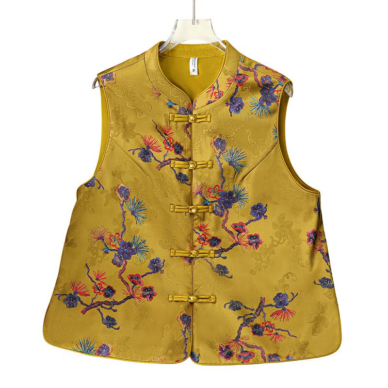 New 2025 Stylish Frog Button Chinese Vest for Middle-Aged & Elderly Women - Perfect for Mother's Day