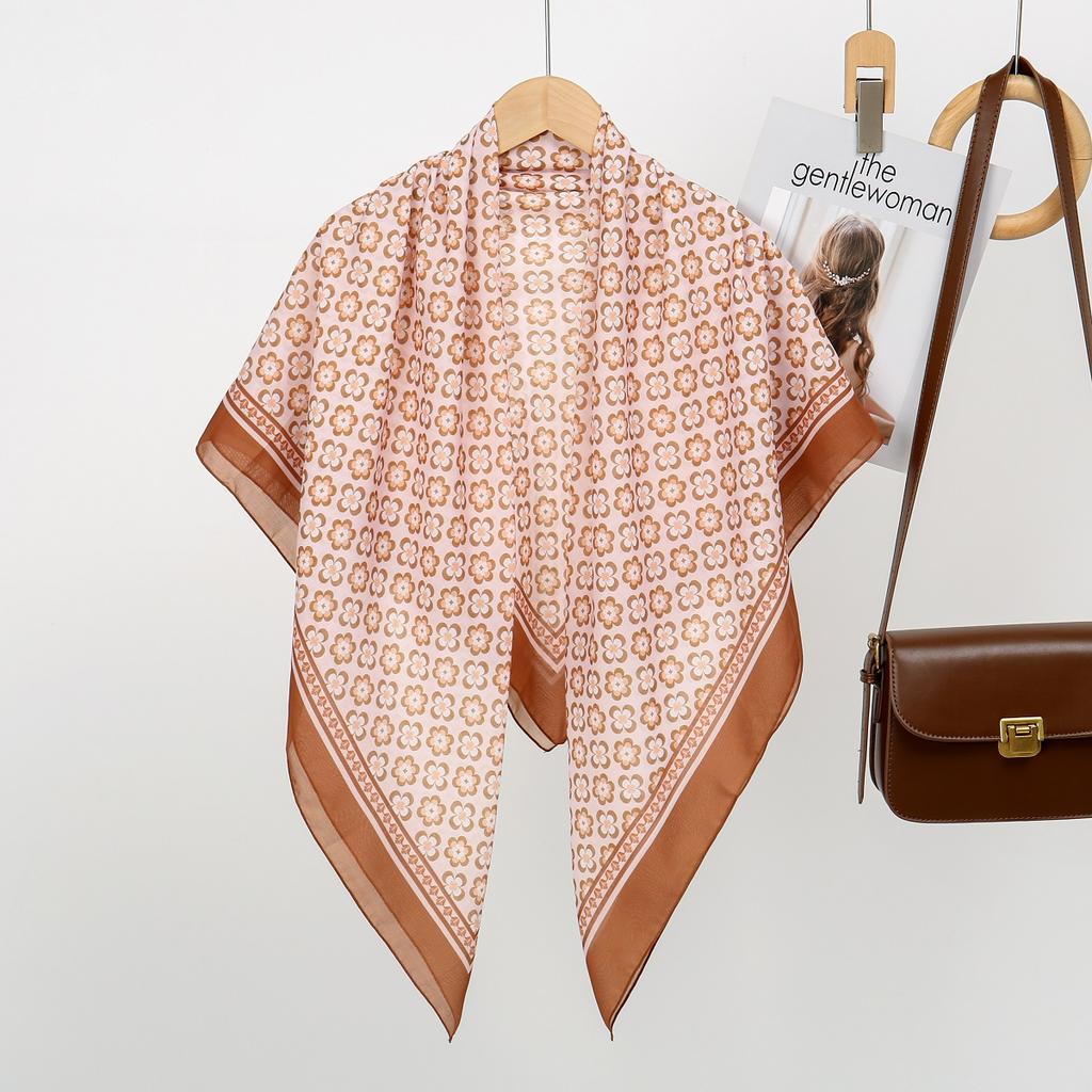 Women Floral Printed Square Scarf Hijabs Scarves For Women Muslim Shawls Malaysia Headscarf Wraps Headband Kerchief 110*110Cm