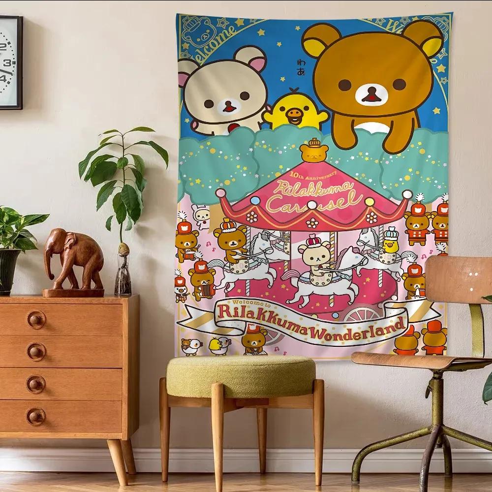Japan Anime Cute Cartoon RRilakkuma Hanging Bohemian Tapestry Bohemian Wall Tapestries Mandala Kawaii Room Decor