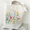 Woman's Shoulder Bag Wildflowers Pattern Tote Bags Canvas Shoulder Bags for Travel Daily Commuting Women's Reusable Shopping Bag