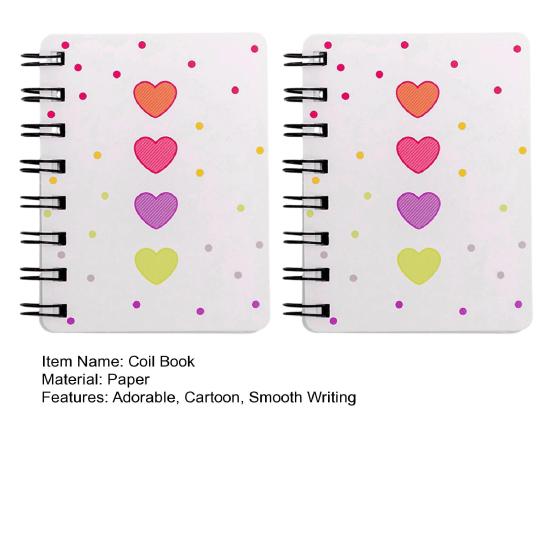 2Pcs Cartoon Coil Notebook Mini A7 Portable Spiral Memo Pad for Students Cute Flower Notebook for Journaling School Travel