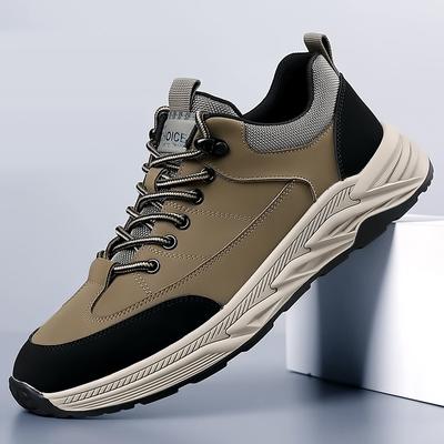 Herbst Neue Schuhe für Herren Echtes Leder Freizeitschuhe Outdoor Sport Stil Wanderschuhe Street Cool Schnür-Sneaker
