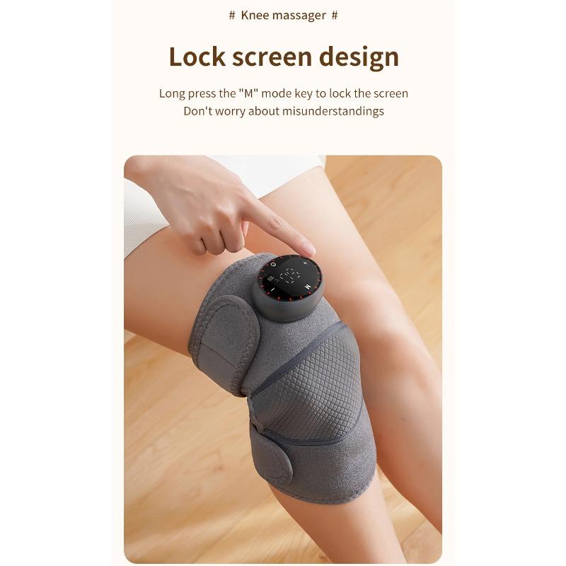 Rechargeable Knee Massager with Heat - Ideal for Post-Work, Sedentary Lifestyle, and Relaxation, Battery-Powered, Polyester Material, Knee