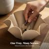 Flower-Shaped Valet Tray Wear-Resistant Leather Folded for Dresser