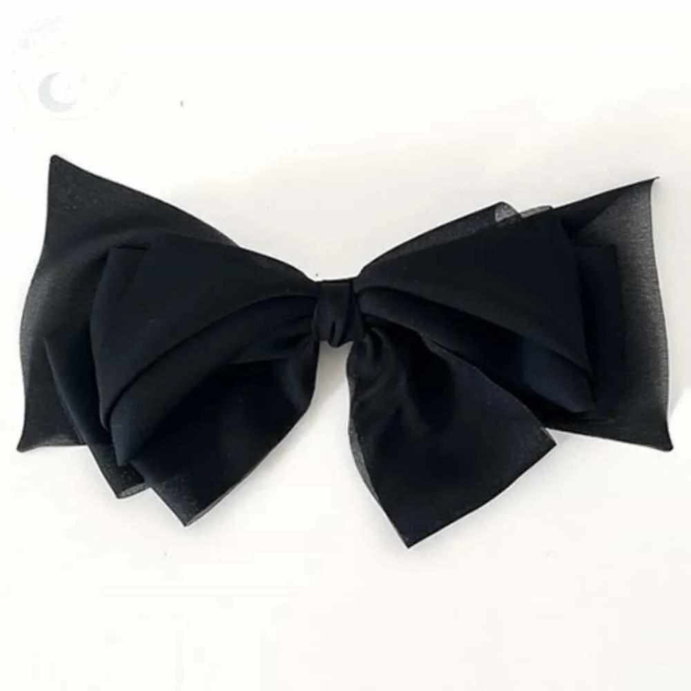 LUNAMAY Black Hairpin Goddess Hairstyle Black Chiffon Double-Winged Lovely Hairpin