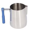 600ML Nerezová konvička na pěnění mléka Odolná proti rozbití Šálek na pěnění mléka s odnímatelnou rukojetí Modrá