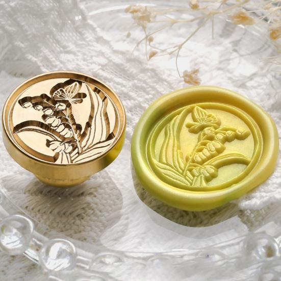Wax Seal Stamp Exquisite Clear Texture Floral Pattern Sealing Wax Stamp Head Envelope Supply