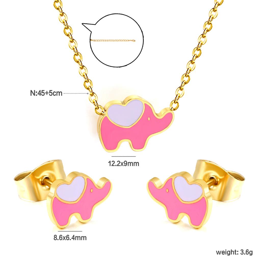 Sweet Strawberry Fruit Drip Oil Necklace Earrings Jewelry Set Cute Gift For Women Girls