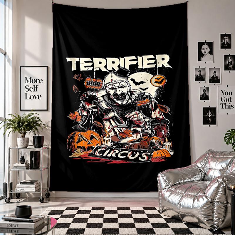 WandteppichTerrifier Art the Clown Kunst Hängendes Tuch Dekorative Hintergrundabdeckung für die Raumdekoration