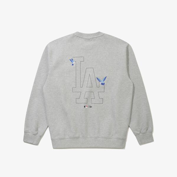 New Era Mlb La Dodgers Stitch Sweatshirt Heather Gray 15147517