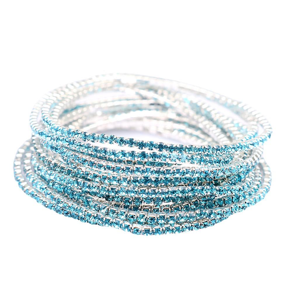 European & American Style Colorful Zircon Diamond Elastic Tennis Bracelet