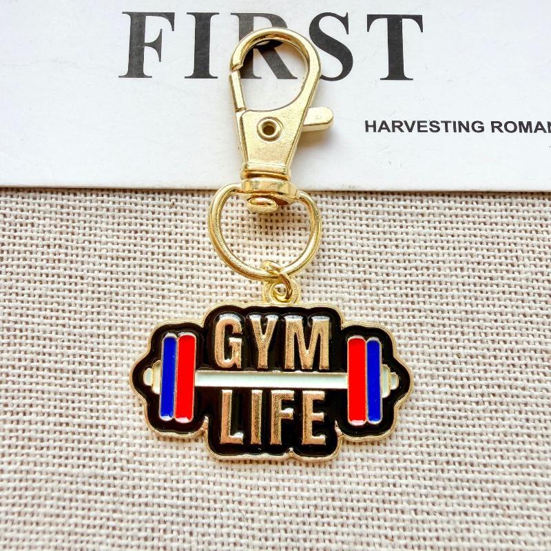 1Pcs Alloy Fitness Keychain Sports Theme Pendant Bag Charm Decorative Key Ring Gift For Sports Lover