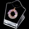 1Pc Healing Amethyst Necklace Purple Crystal Donut Raw Stone Wire Wrap Necklaces for Women Men Jewelry 38x38 Mm