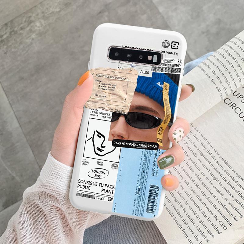 Case For Samsung Galaxy S10 Plus S 10 S10E Cover Cloud Graffiti Illustration Kanagawa Label Silicone Fundas For Samsung S10 S10e