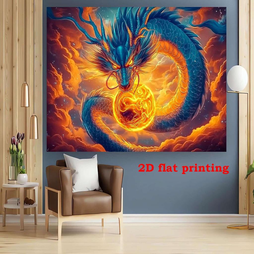 2D Flat Banner Set - Anime Dragon Wall Hanging Flag - Cartoon Style / Rough Style // Dragon