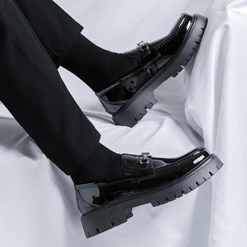 Men's Round Toe Patent Leather Shoes for Business, Formal, and Wedding.