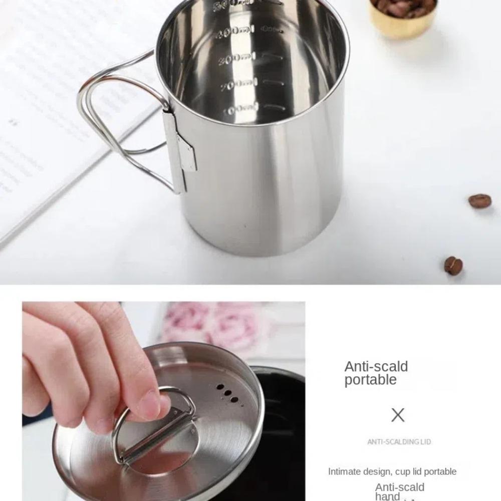 350/500ml Campingbecher mit Deckel Wasserbecher Outdoor Camping Kaffeetasse Für Wandern Reisen