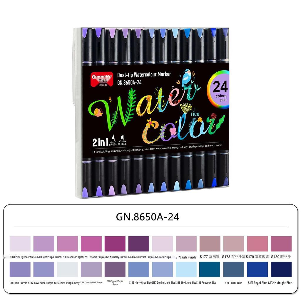 Double-Ended Multi-Color Acrylic Markers with Beveled Tip for Kids' Drawing and Doodling