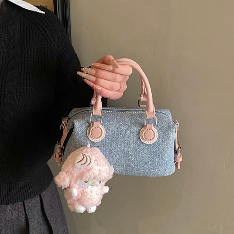 Denim Mini Boston Bag Women's Shoulder Crossbody Bag