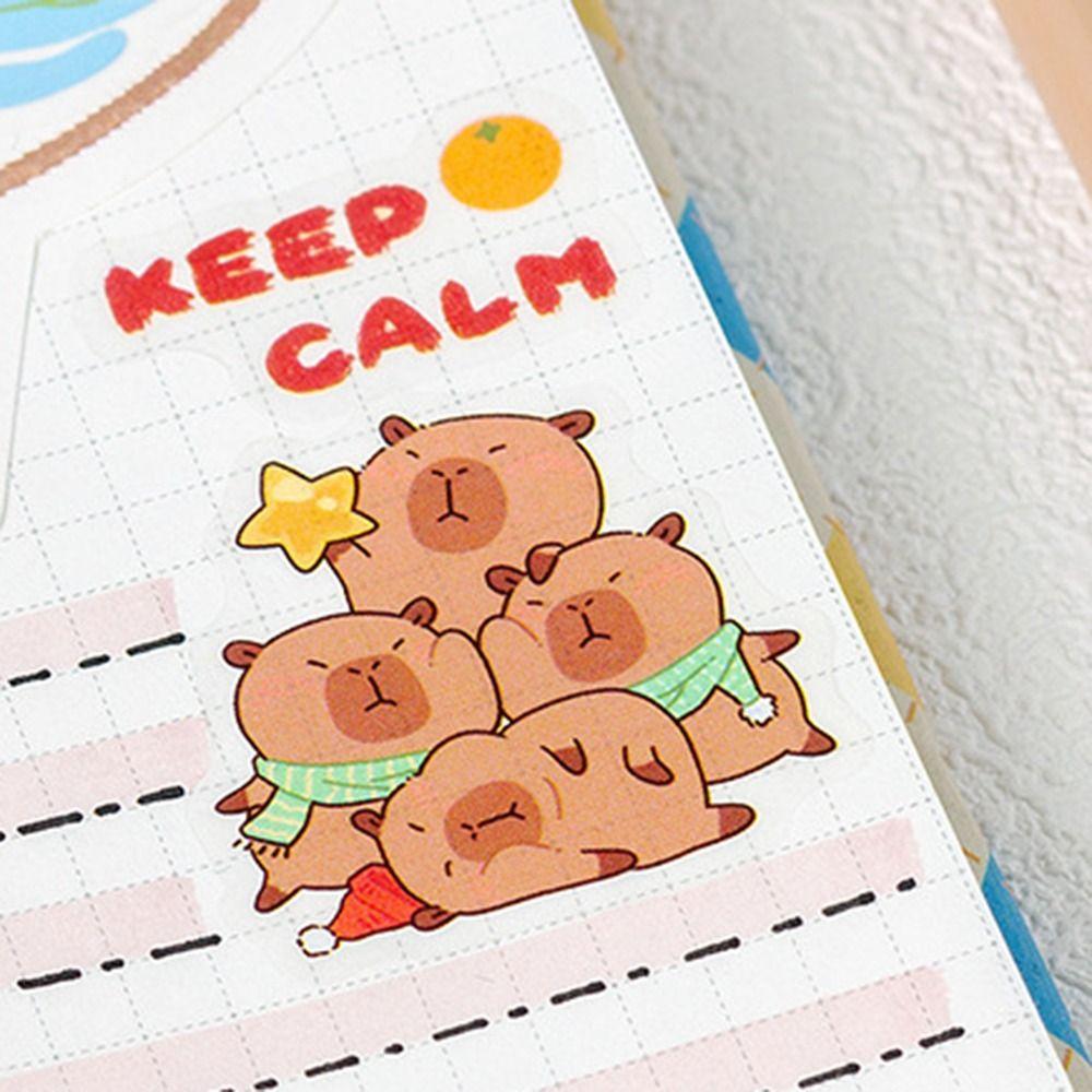 6 Pcs/Bag Cartoon Animal Scrapbooking DIY Material Creative Capybara Sticker Bag  Children's