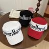 American Letter Embroidered Baseball Hat Women's Two-color Flat Top Wide Brim Big Head Circumference Showing Face Small Peaked Cap Trendy Man