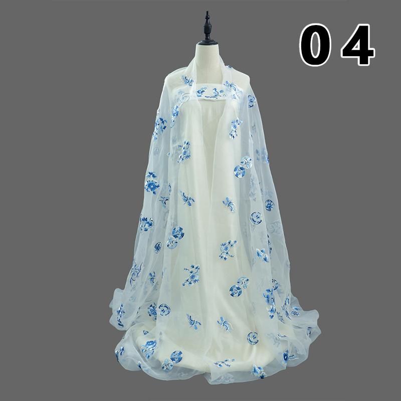 50cm Chinesischer Hanfu Stickerei Stoff Organza Antiker Stil Bestickter Designstoff für DIY Hanfu Hemden Puppenkleidung
